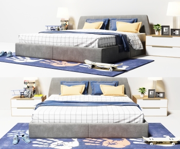Modern Double Bed-ID:879919059
