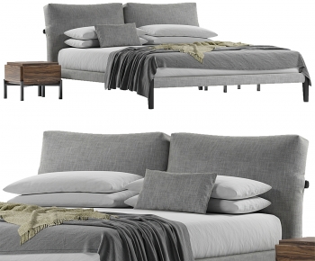 Modern Double Bed-ID:622143036