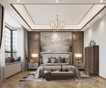 New Chinese Style Bedroom-ID:925860882