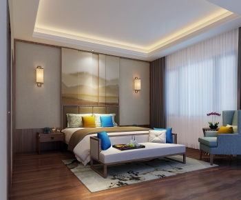 New Chinese Style Bedroom-ID:905750992