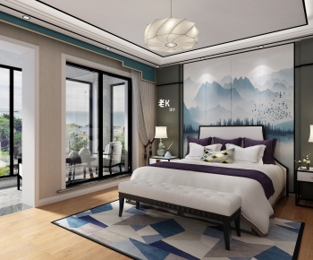 New Chinese Style Bedroom-ID:700402028