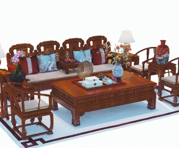 中式红木沙发茶几组合-ID:306514026