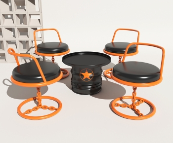 Industrial Style Leisure Table And Chair-ID:605500943