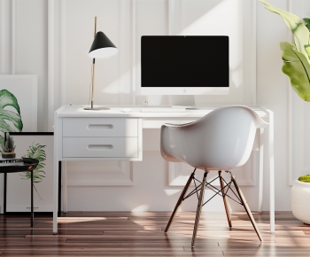 Nordic Style Computer Desk And Chair-ID:531703004