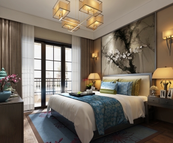 New Chinese Style Bedroom-ID:751625061