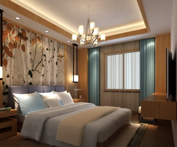 New Chinese Style Bedroom-ID:725375897