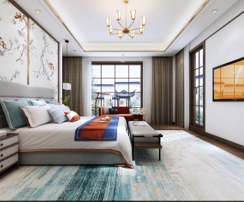 New Chinese Style Bedroom-ID:371815921