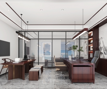 New Chinese Style Manager's Office-ID:384202963