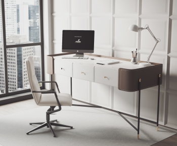 Modern Computer Desk And Chair-ID:271181119