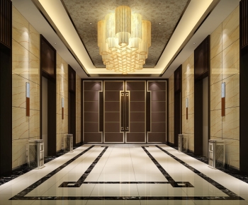 新中式酒店电梯厅-ID:780680896