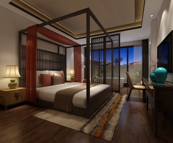 New Chinese Style Bedroom-ID:371856936