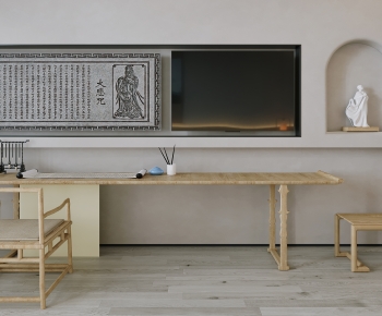 New Chinese Style Computer Desk And Chair-ID:981409074