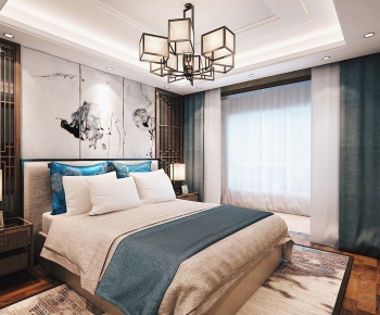 New Chinese Style Bedroom-ID:804064049