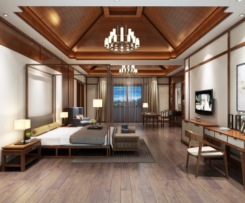 New Chinese Style Bedroom-ID:742130992