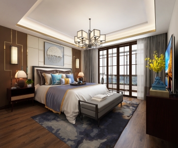 New Chinese Style Bedroom-ID:566622971