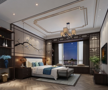 New Chinese Style Bedroom-ID:604101901