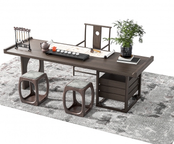 New Chinese Style Computer Desk And Chair-ID:851078993