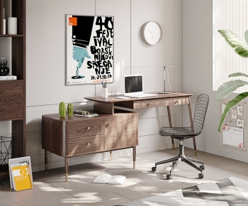 Nordic Style Computer Desk And Chair-ID:250942955