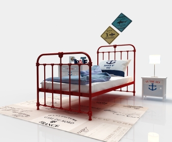 Industrial Style Single Bed-ID:683660032