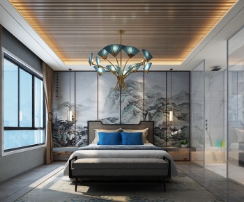 New Chinese Style Bedroom-ID:348069769