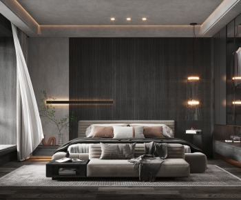 Wabi-sabi Style Bedroom-ID:378129016