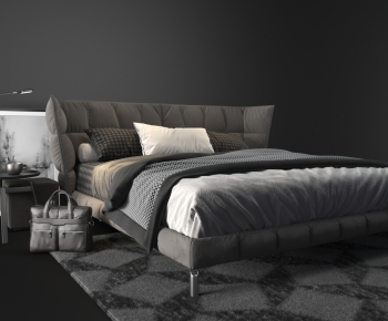 Modern Double Bed-ID:838282116