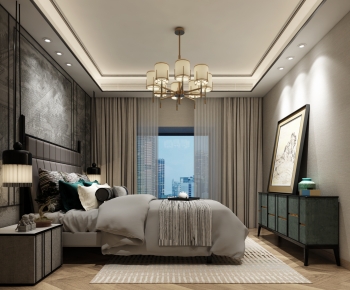 New Chinese Style Bedroom-ID:450795895