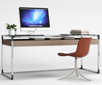 Industrial Style Computer Desk And Chair-ID:161551953
