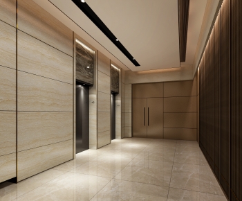 New Chinese Style Office Elevator Hall-ID:787669906