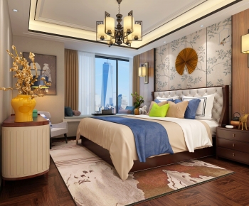 New Chinese Style Bedroom-ID:874059223
