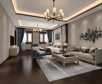 New Chinese Style Bedroom-ID:891628982