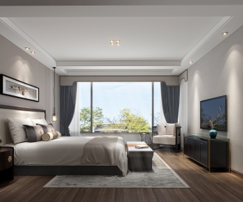 New Chinese Style Bedroom-ID:348884112