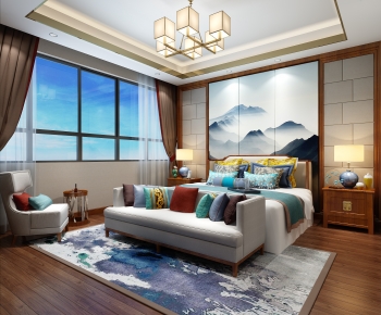 New Chinese Style Bedroom-ID:761044038