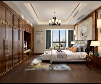 New Chinese Style Bedroom-ID:696645987