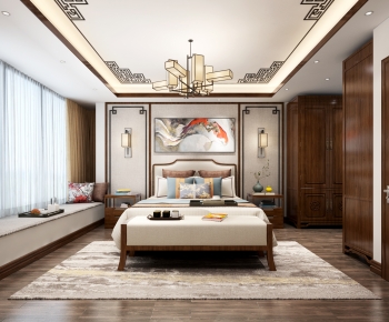 New Chinese Style Bedroom-ID:635591988