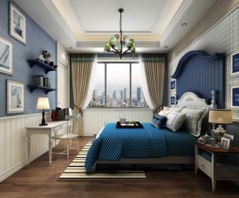 American Style Mediterranean Style Bedroom-ID:465908053