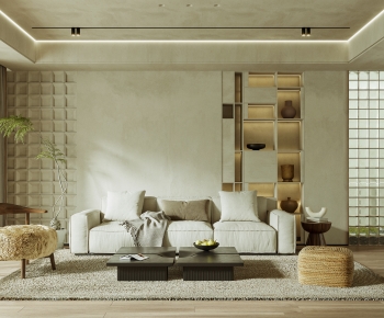 Modern Wabi-sabi Style A Living Room-ID:484117986