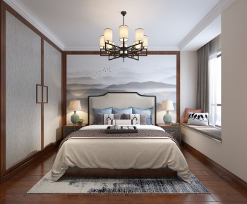 New Chinese Style Bedroom-ID:641541964