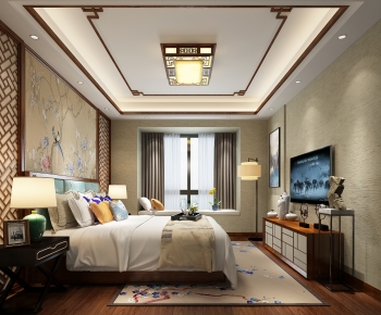 New Chinese Style Bedroom-ID:675815113