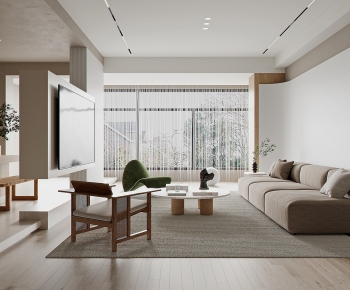 Modern Wabi-sabi Style A Living Room-ID:411232952