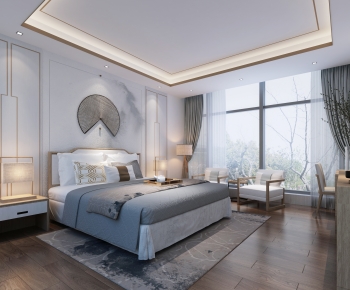 New Chinese Style Bedroom-ID:388629494