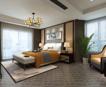 New Chinese Style Bedroom-ID:225346096