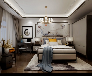 New Chinese Style Bedroom-ID:645961058