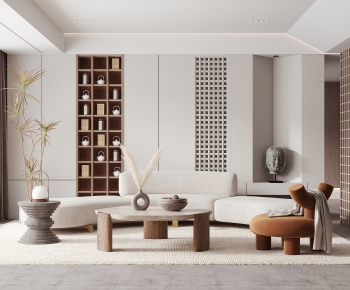 Wabi-sabi Style A Living Room-ID:191303975