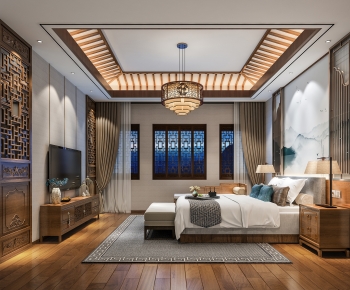 New Chinese Style Bedroom-ID:961242913