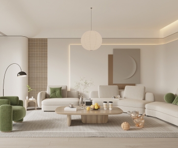 Modern Wabi-sabi Style A Living Room-ID:293821101