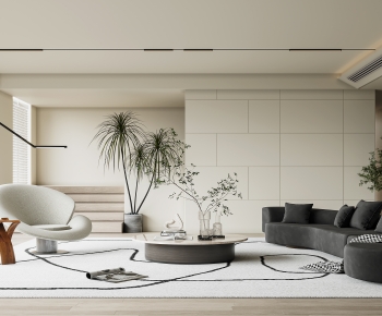 Modern Wabi-sabi Style A Living Room-ID:221246008