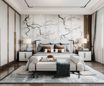 New Chinese Style Bedroom-ID:853822956