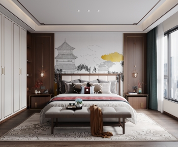 New Chinese Style Bedroom-ID:263320923