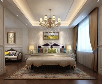 European Style New Classical Style Bedroom-ID:695218092